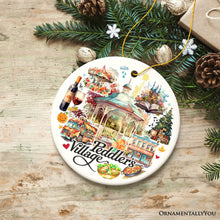 Carregar imagem no visualizador da galeria, Peddler’s Village Artistic Ornament with Rustic Pennsylvania Scenery, Vintage Ceramic Christmas Souvenir
