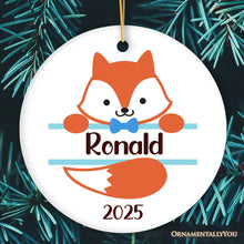 Carregar imagem no visualizador da galeria, Personalized Baby Fox Christmas Ornament
