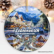 Carregar imagem no visualizador da galeria, Picturesque Leavenworth Town in the Cascade Mountains Ornament, Washington State Souvenir and Christmas Decoration
