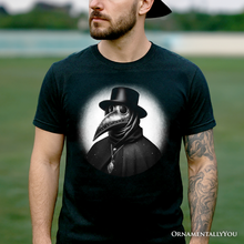 Cargar imagen en el visor de la galería, Plague Doctor Spooky Portrait T-Shirt, Horror Villain Theme Halloween Tee
