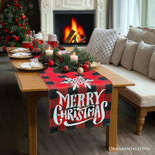 Load image into Gallery viewer, Plaid Merry Christmas 72&quot; Jacquard Table Runner, High Quality Holiday Rectangle Tablecloth Decoration
