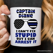 Carregar imagem no visualizador da galeria, Police Officer Personalized Mug, I Can't Fix But I Can Arrest It Gift With Custom Name
