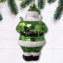 Load image into Gallery viewer, (Pre-Order) Pothead Santa Glass Christmas Ornament, Merry Weedmas Funny Pot Decoration
