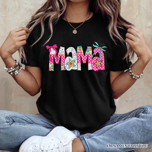 Load image into Gallery viewer, Preppy Pink Mama Coquette T-Shirt, Retro White and Black Tee for Trendy and Stylish Moms

