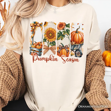 Carregar imagem no visualizador da galeria, Pumpkin Season T-Shirt, Fall Sunflower Coquette Bow Autumn Tee
