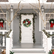 Cargar imagen en el visor de la galería, Regal Holiday Glam 24 Christmas Wreath, Prelit with Frosty Branches, Snowy Pinecones, Red Bows and Berry Clusters
