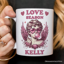 Carregar imagem no visualizador da galeria, Retro Cupid Valentine Blowing Bubble Personalized Mug, Love Season Vintage Valentine's Day Gift

