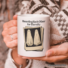 Load image into Gallery viewer, Retro Ghost Picture Haunting Eachother for Eternity, Personalized Mug, Vintage Halloween Gift for Couples
