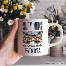 Carregar imagem no visualizador da galeria, Salty Moms Beach Club Personalized Mug, Retro Summer Cool Mothers Gift With Custom Name
