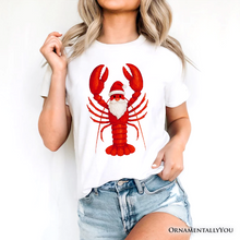Carregar imagem no visualizador da galeria, Santa Claws Lobster T-Shirt, Funny Pun Coastal Christmas Holiday Tee
