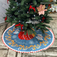 Load image into Gallery viewer, Scandinavian Folk Fox Christmas Tree Skirt
