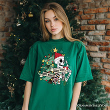 Load image into Gallery viewer, Sorta Merry Christmas Skeleton, Sarcastic Holiday Tee
