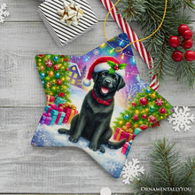 Load image into Gallery viewer, Sparkling Yuletide Black Labrador Retriever Ornament, Joyful Christmas Gift
