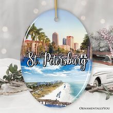 Carregar imagem no visualizador da galeria, St. Petersburg Christmas Ornament, Florida's Gulf Coast City Souvenir and Decor
