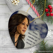 Load image into Gallery viewer, Strength in Diversity Kamala Harris Ornament, Heartfelt Message of Unity Gift and Decor
