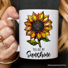Carregar imagem no visualizador da galeria, Sunflower Stained Glass Personalized Mug, Sunshine in Life Custom Name Gift
