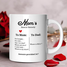 Carregar imagem no visualizador da galeria, To Mom VS To Dad Funny Personalized Mug with Name, Moms Rescue Remedy Gift
