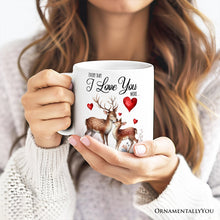 Carregar imagem no visualizador da galeria, Valentine Deer Anniversary Personalized Mug for Couple, Together Keepsake Romantic Gift
