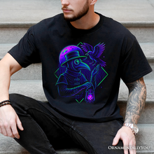 Carregar imagem no visualizador da galeria, Vaporwave Plague Doctor T-Shirt, Retro Neon Horror Vibes Halloween Tee
