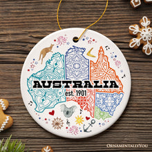 Carregar imagem no visualizador da galeria, Vibrantly Unique and Stylish Australia Continent Map Ornament, Christmas Souvenir
