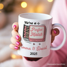 Load image into Gallery viewer, We're a Perfect Match Personalized Mug for Couple, Retro Cute Gift With Custom Names

