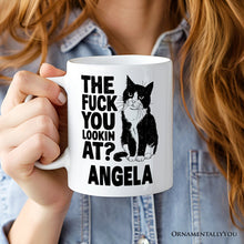 Carregar imagem no visualizador da galeria, What Are You Looking At Personalized Mug, Cat Lover Gift With Custom Name

