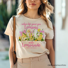 Carregar imagem no visualizador da galeria, When Life Gives You Lemons Make Lemonade T-Shirt, Coquette White, Natural and Black Summer Girl Tee
