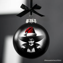 Carregar imagem no visualizador da galeria, Wicked Witch Christmas Spooky Portrait Glass Ornament, Black Horror Halloween Tree Decoration
