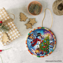 Load image into Gallery viewer, Winter Festivity Top Hat Snowman Ornament, Radiant Tree with Holiday Spirit Keepsake and Gift
