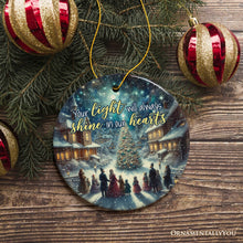 Load image into Gallery viewer, Your Light will Always Shine in Our Hearts Ornament, Enchanting Victorian Christmas Memorial Gift
