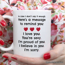 Carregar imagem no visualizador da galeria, All The Things to Say Heartful Message Personalized Mug, Romantic Sincere Gift For Husband or Wife With Custom Name
