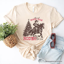 Load image into Gallery viewer, Annual North Pole Rodeo T-Shirt, Funny Cowboy Santa Christmas Tee for Country Lovers
