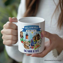 Carregar imagem no visualizador da galeria, Artistic Delaware State Themes and Landmarks Personalized Mug With Custom Name
