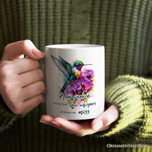 Carregar imagem no visualizador da galeria, Artistic Hummingbirds Carry the Love Whispers Quote Personalized Mug, Memorial Gift With Custom Name
