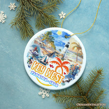 Carregar imagem no visualizador da galeria, Artistic Key West Ceramic Ornament, Tropical Florida Vacation and Beach Paradise Christmas Souvenir
