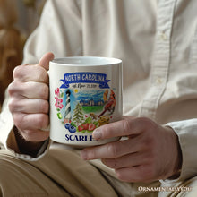 Carregar imagem no visualizador da galeria, Artistic North Carolina State Themes and Landmarks Personalized Mug With Custom Name
