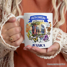 Carregar imagem no visualizador da galeria, Artistic South Carolina State Themes and Landmarks Personalized Mug With Custom Name

