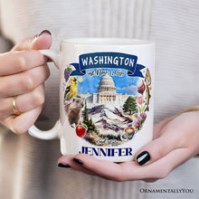 Carregar imagem no visualizador da galeria, Artistic Washington State Themes and Landmarks Personalized Mug With Custom Name
