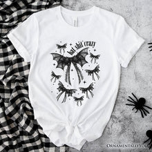 Load image into Gallery viewer, Bat Shit Crazy Coquette Bats T-Shirt, Funny Halloween Tee for Wild and Wicked Spirits
