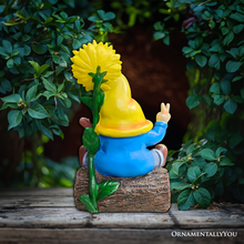 Load image into Gallery viewer, Bloom with Joy Sunflower Gnome 10&quot; Garden Statue Figurine with Guitar, Spring and Summer Home Decoration
