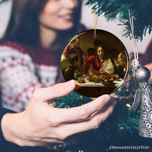 Load image into Gallery viewer, Caravaggio Supper at Emmaus Ornament, Famous Painting Christmas Decoration Souvenir
