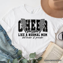 Carregar imagem no visualizador da galeria, Cheer Mom Lightning T-Shirt, Cheerleader Retro White and Natural Tee for Proud Sports Mothers
