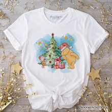 Cargar imagen en el visor de la galería, Christmas With Pooh Bear and Friends T-Shirt, Heartwarming Holiday Tee
