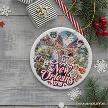Cargar imagen en el visor de la galería, Classically Festive New Orleans Handcrafted Ornament, Mardi Gras Souvenir and Louisiana Christmas Gift
