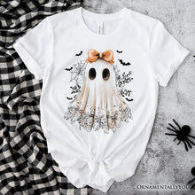 Load image into Gallery viewer, Coquette Ghost T-Shirt, Cute Halloween Tee for Girly Ghouls
