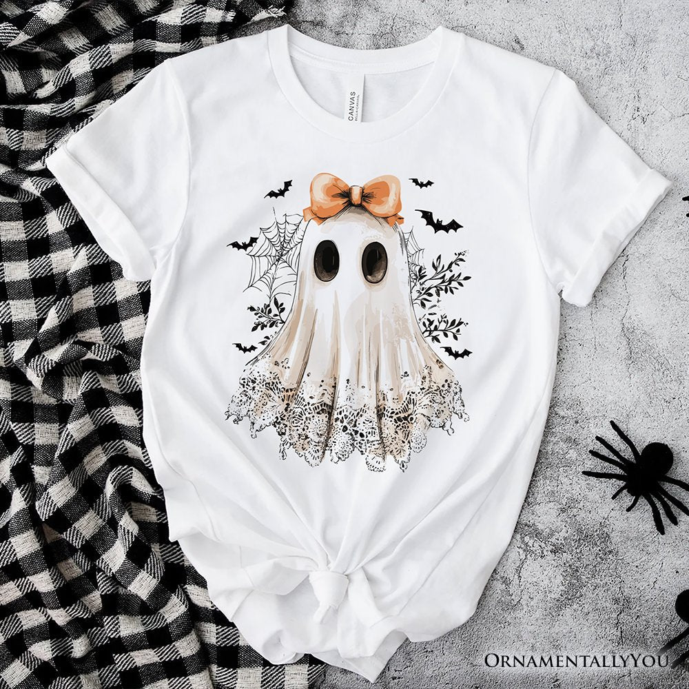 Coquette Ghost T-Shirt, Cute Halloween Tee for Girly Ghouls