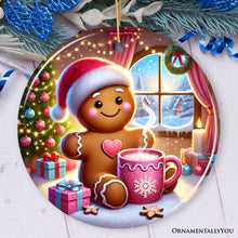 Load image into Gallery viewer, Cozy Gingerbread Man Pink Themed Ornament, Delightful Christmas Gift and Decor
