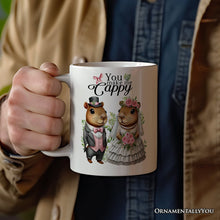 Cargar imagen en el visor de la galería, Cute Married Couple Capybara Personalized Mug, You Make Me Cappy Romantic Wedding Gift With Custom Names
