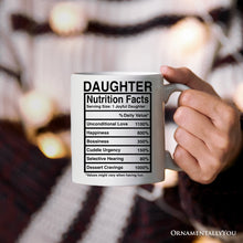 Load image into Gallery viewer, Daughter Nutrition Facts Personalized Mug, Birthday Gift with Custom Name
