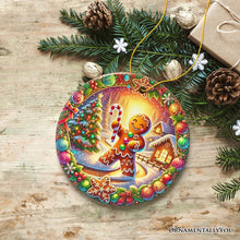 Load image into Gallery viewer, Enchanting Gingerbread Man in a Christmas Village Ornament, Whimsically Cheerful Holiday Gift and Tree Decor
